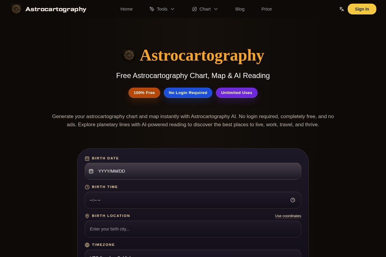 Astrocartography AI screenshot