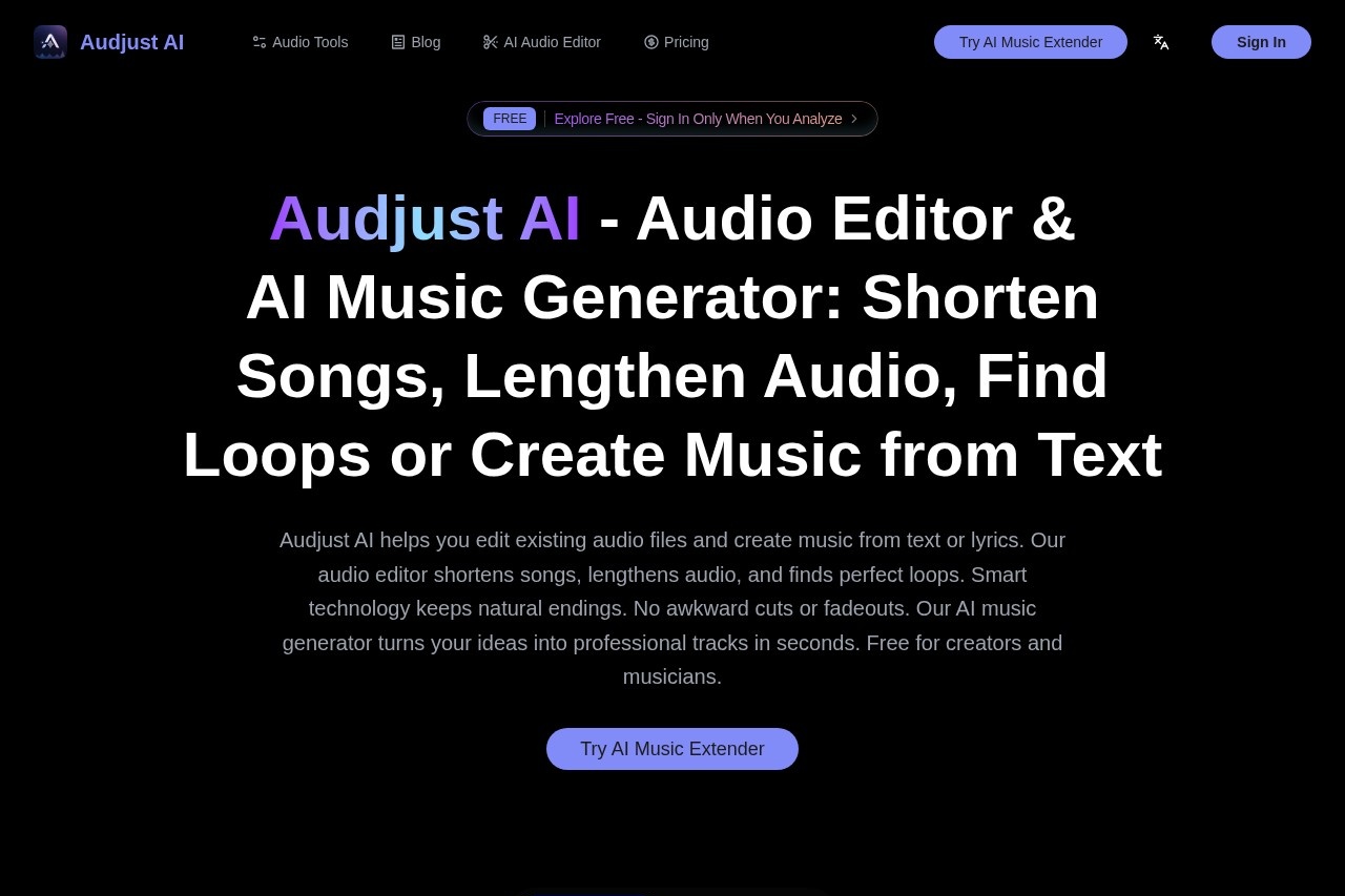 Audjust AI screenshot