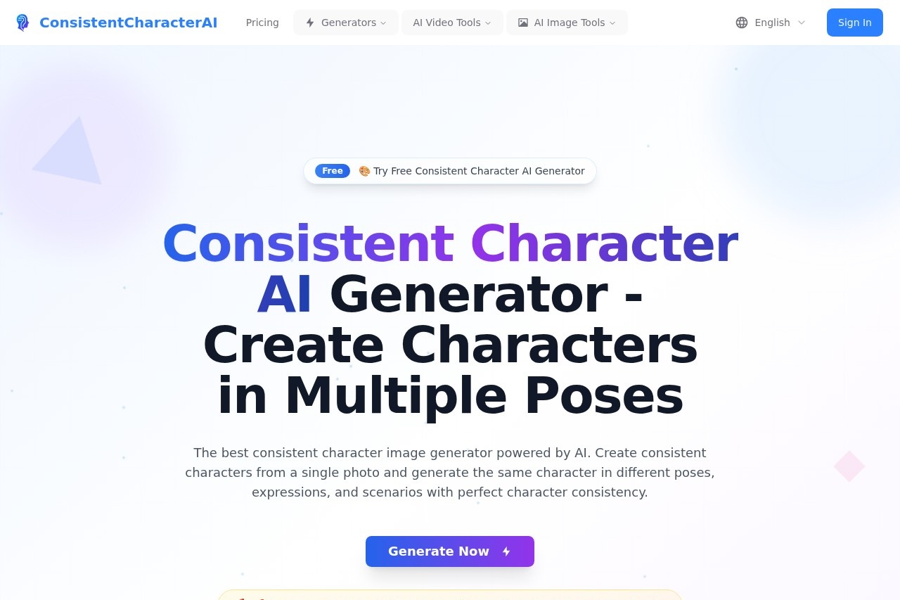 Consistent Character AI screenshot