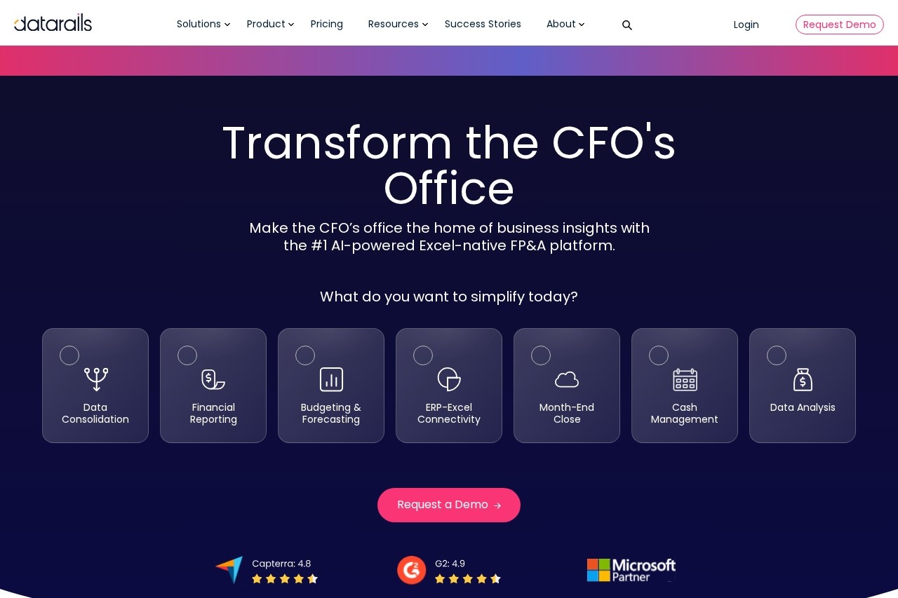 Datarails screenshot