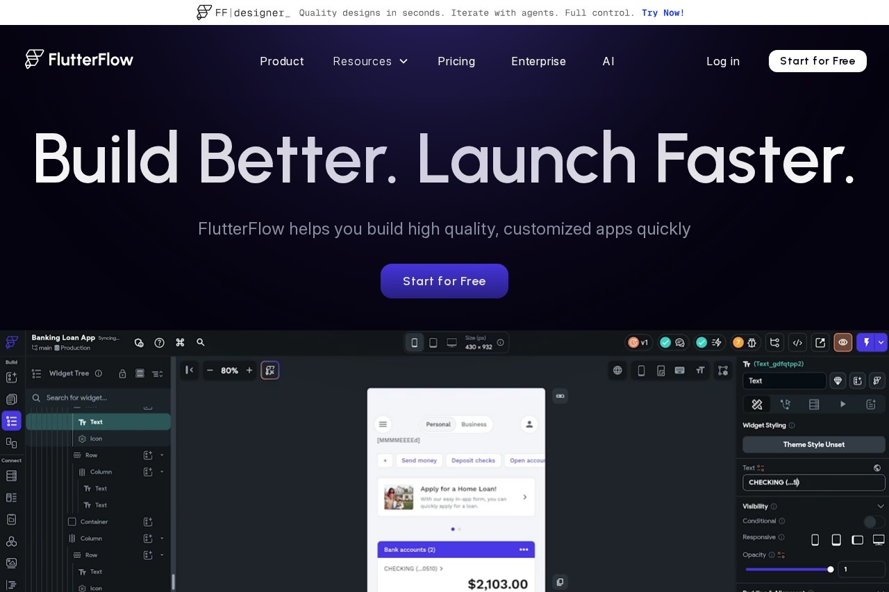FlutterFlow screenshot