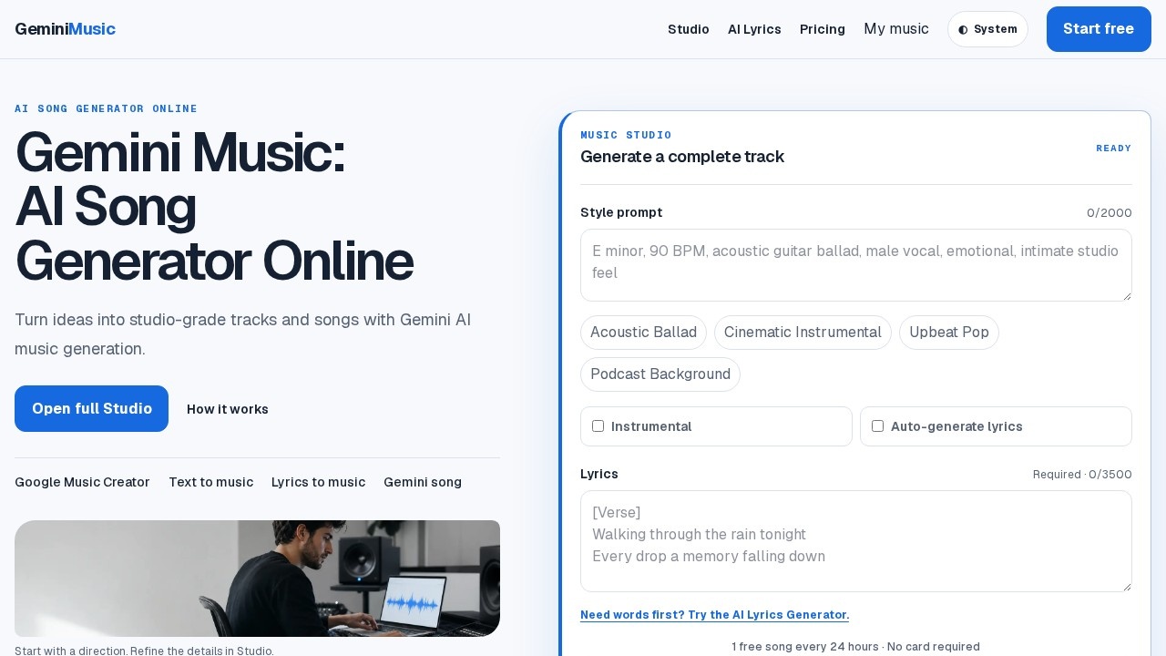 image for Gemini Music Studio