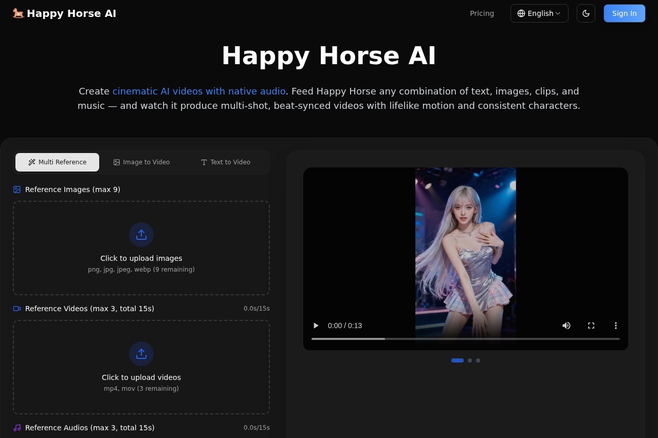 Happy Horse AI screenshot