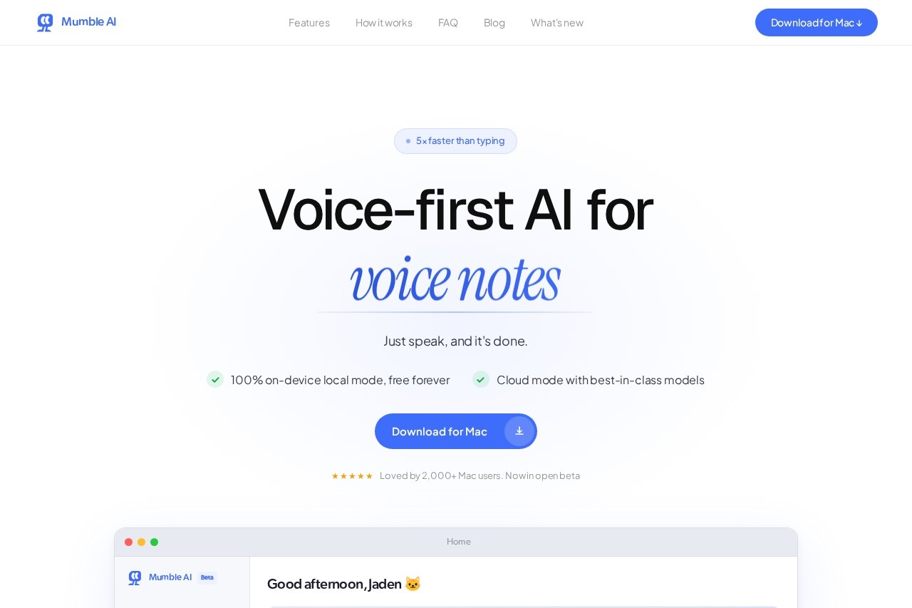 Mumble AI screenshot