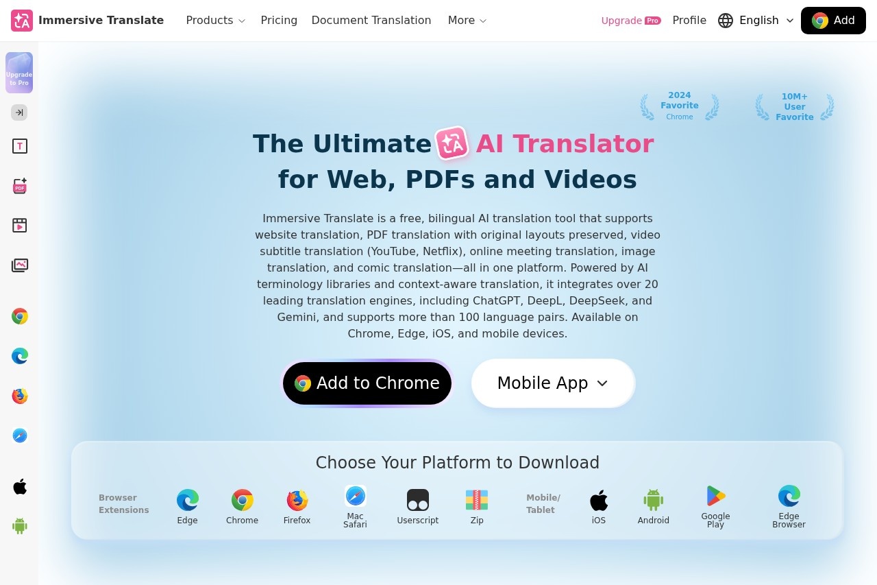 Immersive Translate screenshot