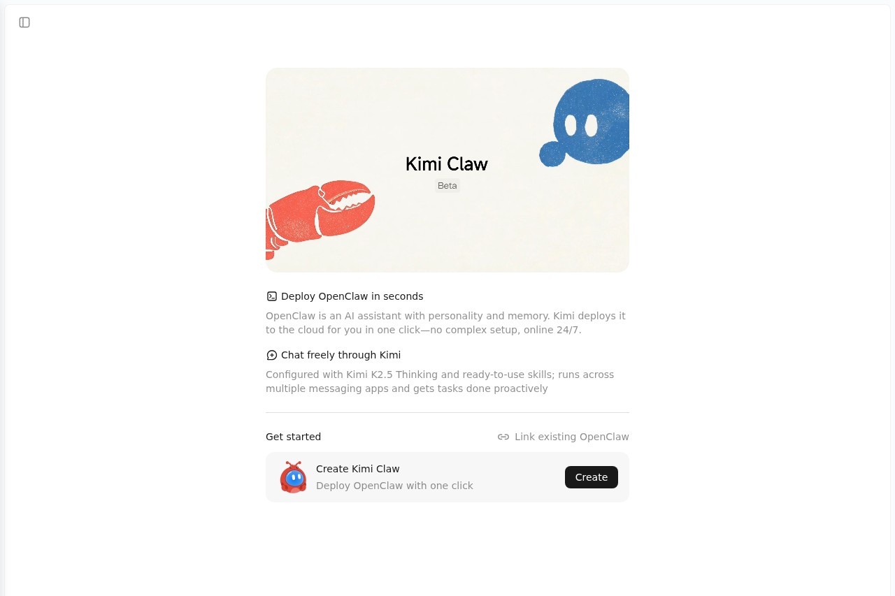 Kimi Claw screenshot
