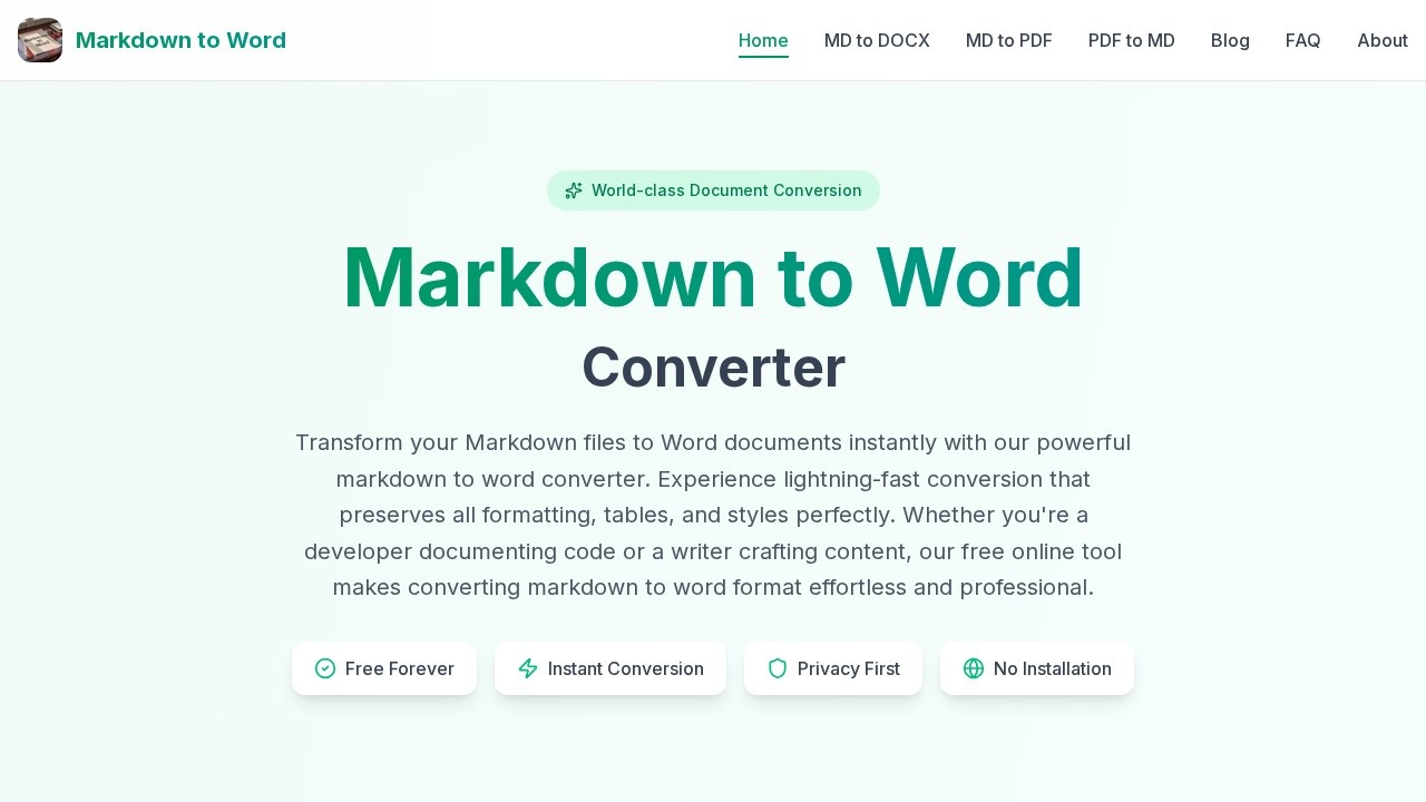 image for Markdown to Word Converter