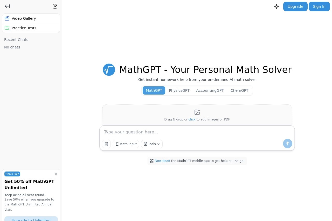 MathGPT screenshot