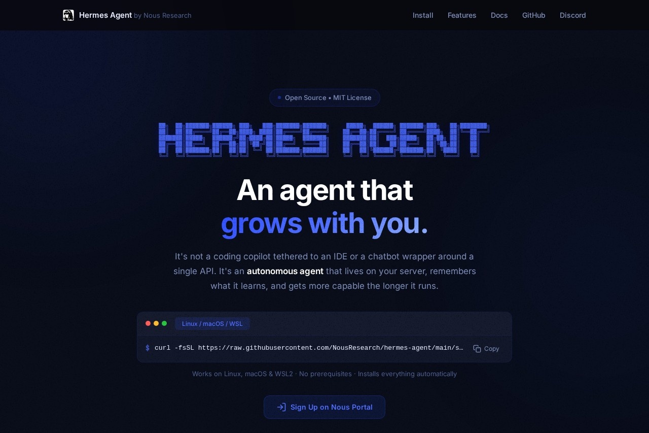 Hermes Agent - AI Agents tools - Free trial, pricing intro, performance review, official site access and online experience | AIStart.ai