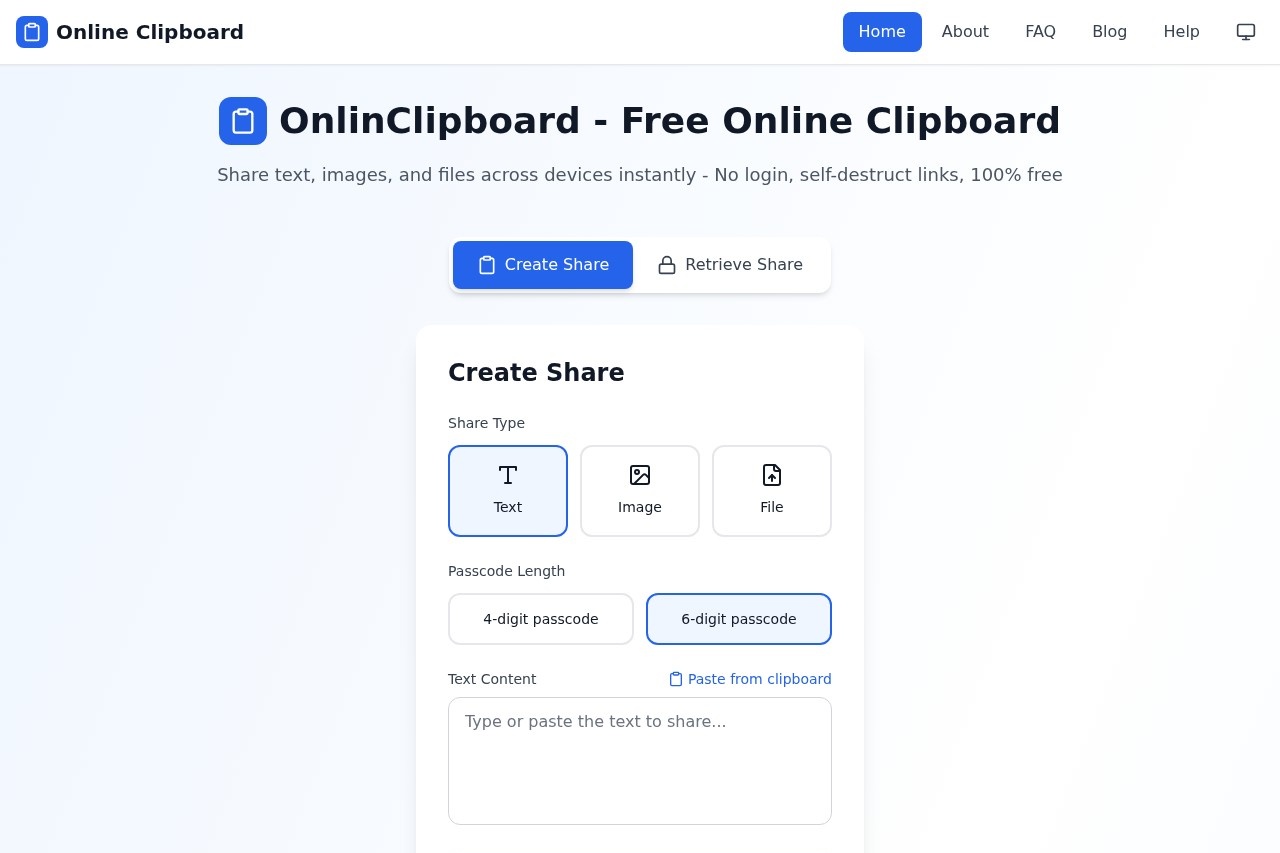 onlinclipboard screenshot