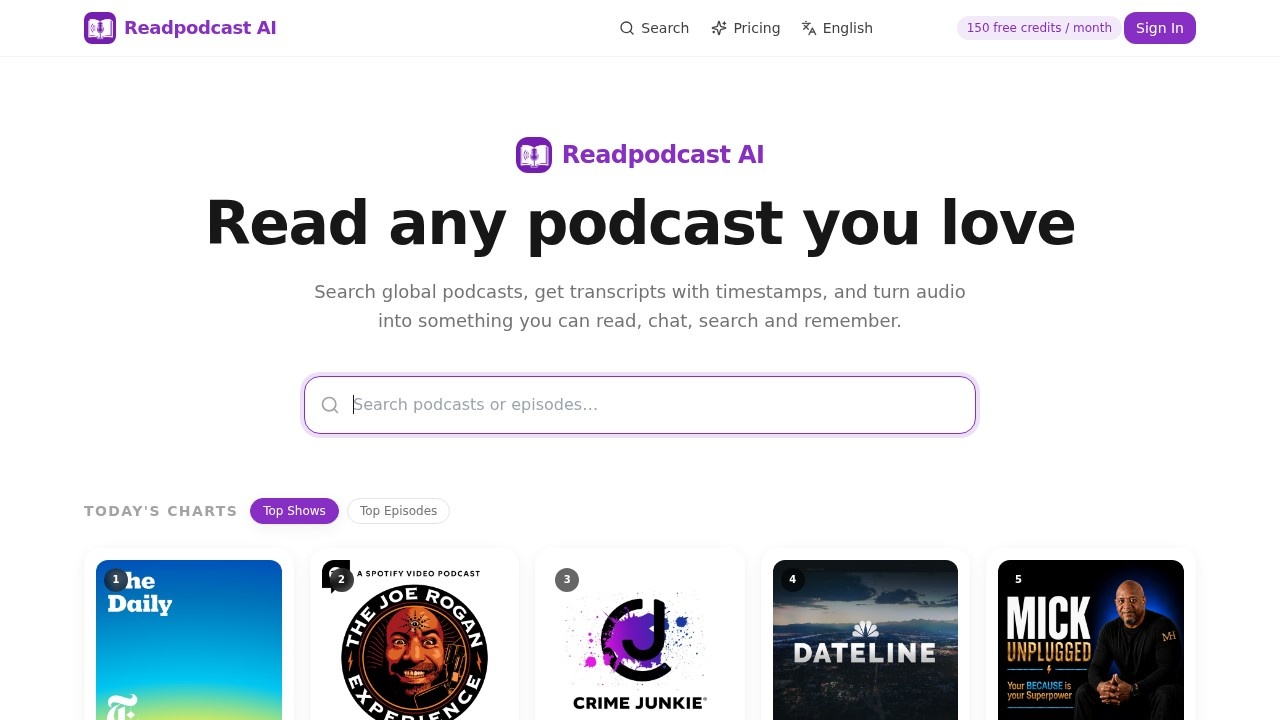 image for Readpodcast AI