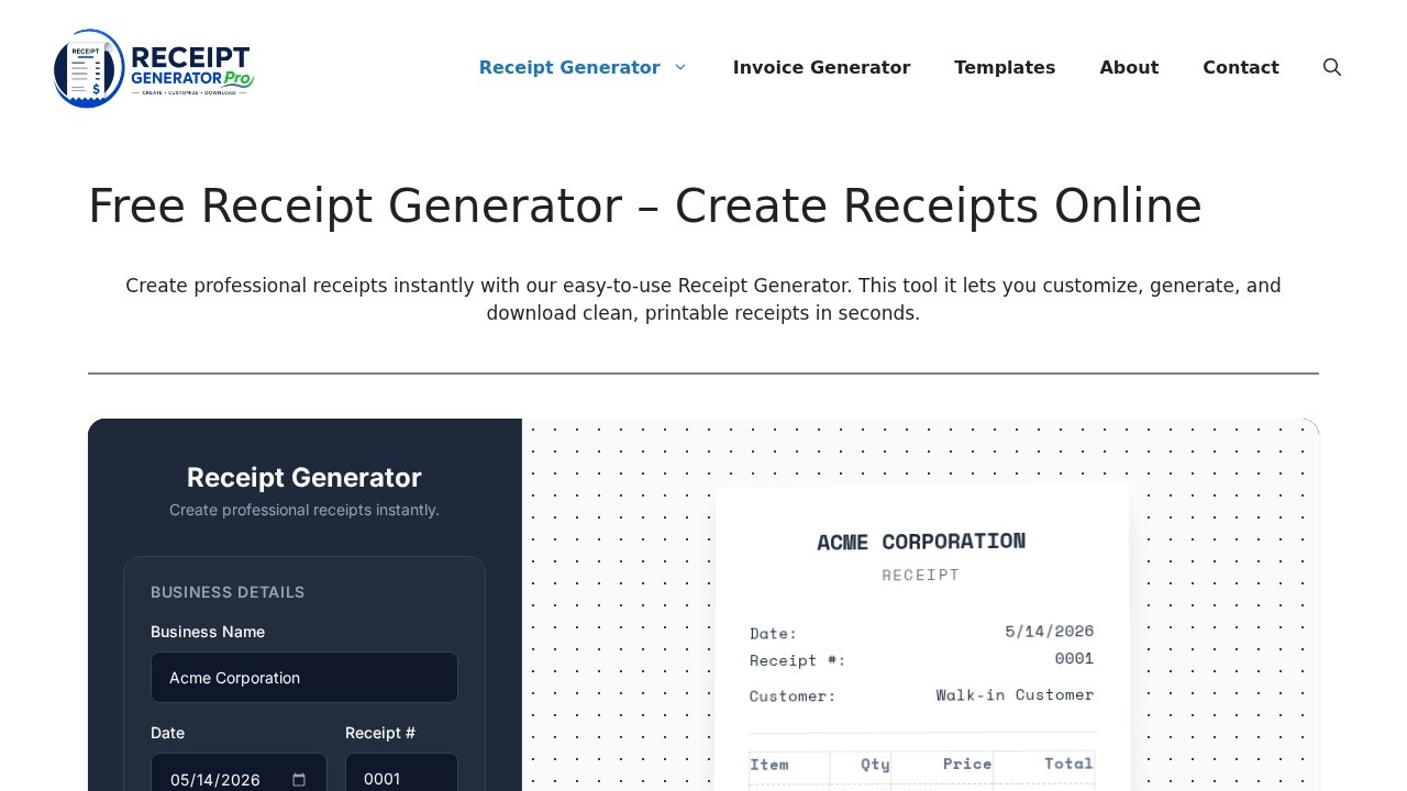 image for Receipt Generator