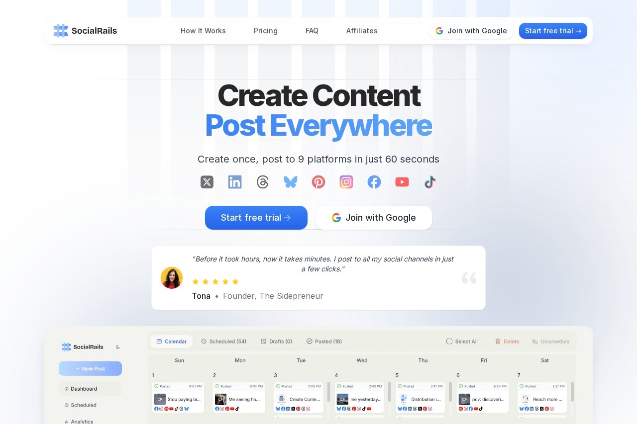 SocialRails screenshot
