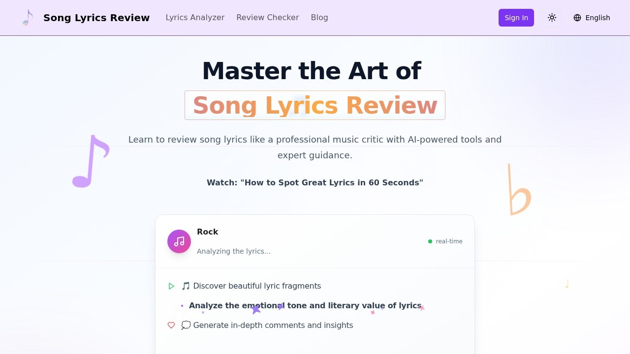 image for Song Lyrics Review