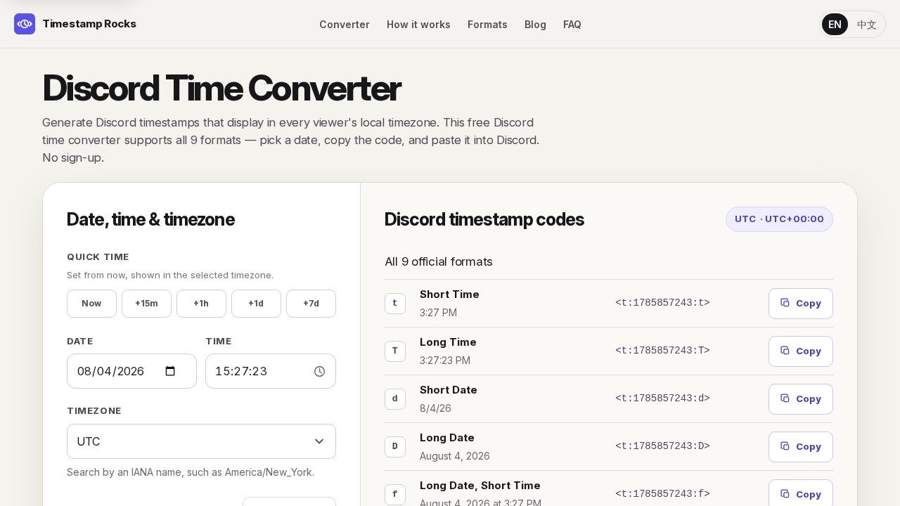 image for Discord Time Converter
