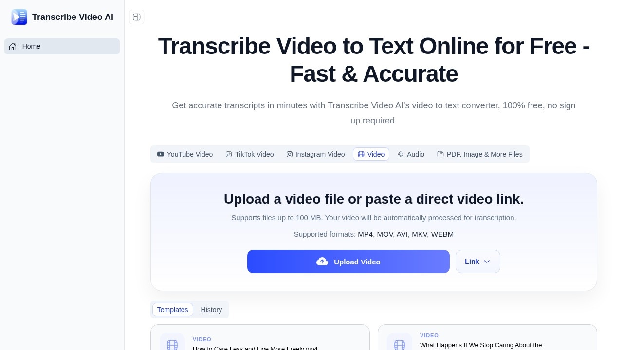 image for Transcribe Video AI
