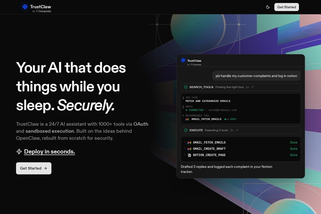 TrustClaw screenshot