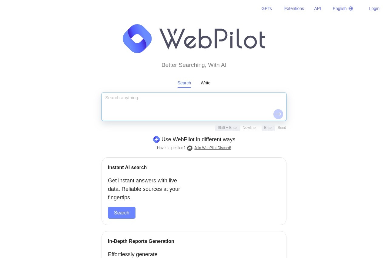 WebPilot screenshot