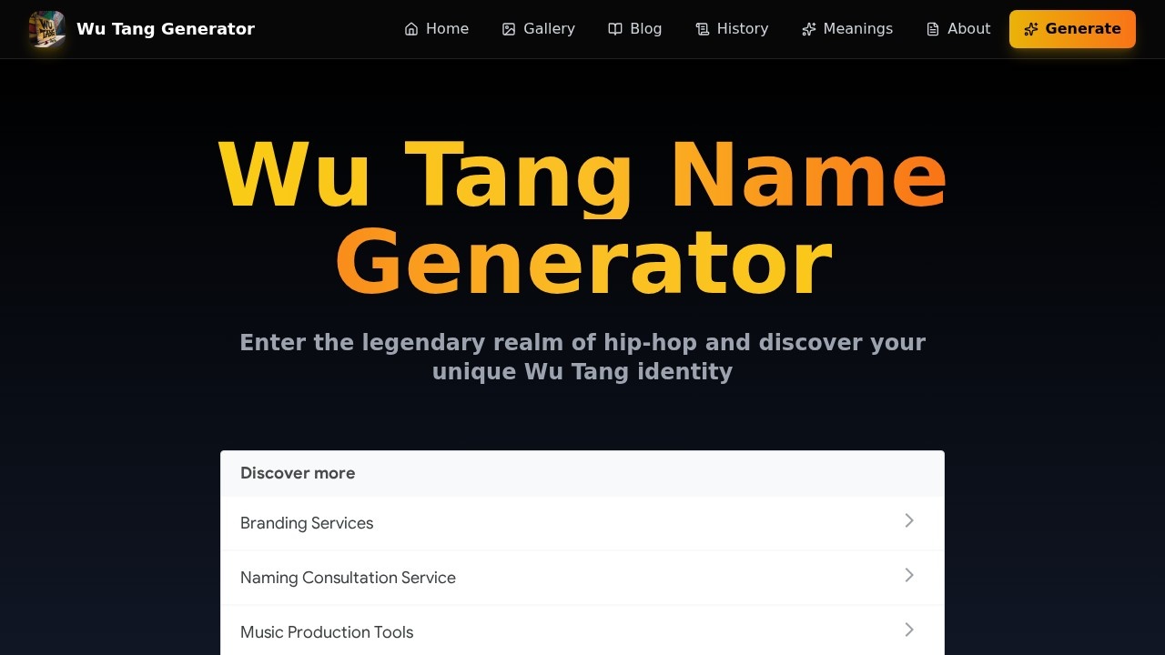 image for Wu Tang Name Generator
