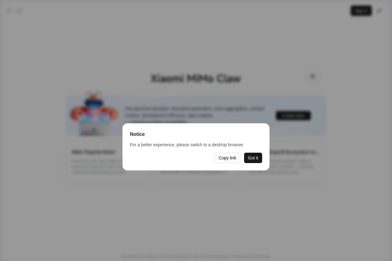 Xiaomi MiMo Studio screenshot